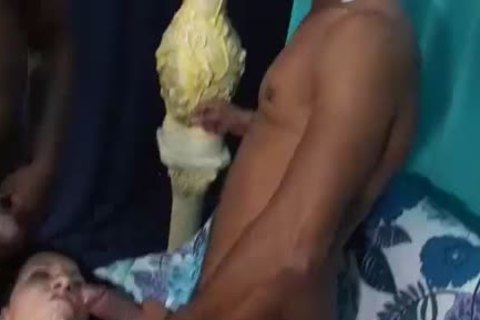 Petite lady-man Tag Teamed By Two guys