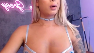 astonishing blonde tranny In lingerie